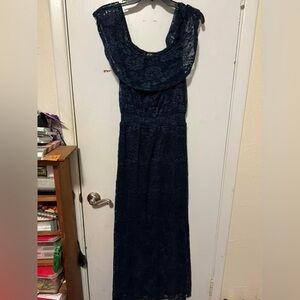 Navy blue Long Lace dress size L